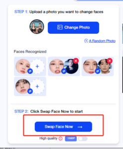 Step 4. Click on the face swap now to complete the Kpop face swap process.